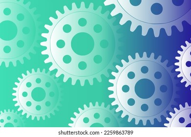 Abstract vector background with a set of gears in motion of different sizes. The concept of organization and joint work for success