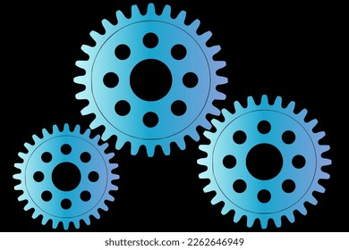 Abstract vector background with a set of gears in motion of different sizes. The concept of organization and joint work for success