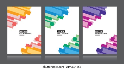 Abstract Vector Background Set, Geometric Shapes, Eps 10, A4 Size