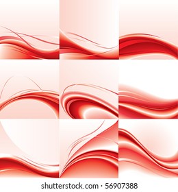 Abstract vector background set. Red design.