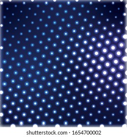 Fondo vector abstracto con luces azules de neón brillantes.