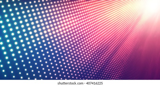 Abstract vector background with shining neon lights. Neon sign with abstract image in perspective. Glowing particles. Elegant modern background for business presentations. 