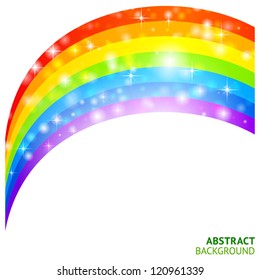 Abstract vector background with shining rainbow, vector illustration for St. Patrick's day