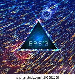 Abstract vector background of shining triangles