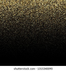 
Abstract vector background. Shiny golden shades of confetti on a black background.