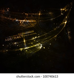 Abstract vector background, shiny space, futuristic wave illustration eps10