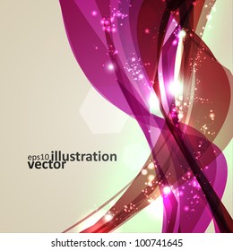 Abstract vector background, shiny space, futuristic wave illustration eps10