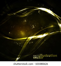 Abstract vector background, shiny space, futuristic wave illustration eps10