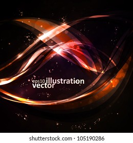 Abstract vector background, shiny space, futuristic wave illustration eps10
