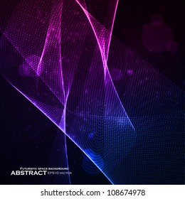 Abstract vector background, shiny space, futuristic wave illustration eps10
