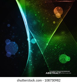 Abstract vector background, shiny space, futuristic wave illustration eps10