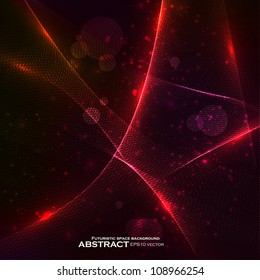Abstract vector background, shiny space, futuristic wave illustration eps10