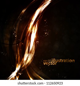 Abstract vector background, shiny space, futuristic wave illustration eps10