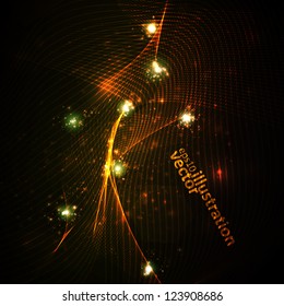 Abstract vector background, shiny space, futuristic wave illustration eps10