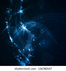 Abstract vector background, shiny space, futuristic wave illustration eps10