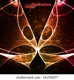 Abstract vector background, shiny space, futuristic wave illustration eps10