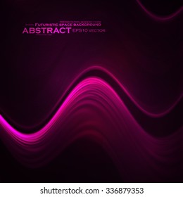 Abstract vector background, shiny space, futuristic wave illustration eps10