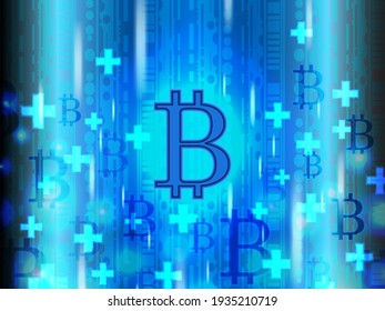 Abstract vector background showed the value of bitcoin is plus