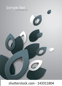 Abstract vector background with silver leaves. Eps10.