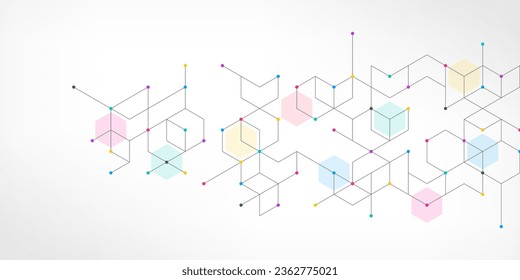 Abstract vector background with simple geometric figures and dots