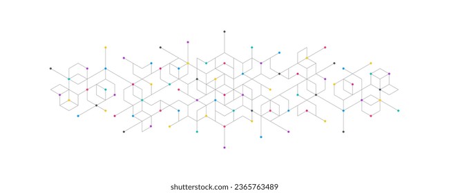 Abstract vector background with simple geometric figures and dots