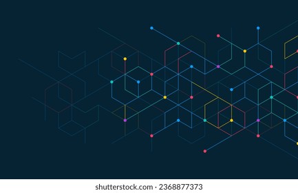 Abstract vector background with simple geometric figures and dots