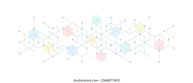 Abstrakter Vektorhintergrund mit einfachen geometrischen Zahlen und Punkten