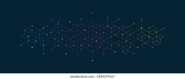 Abstrakter Vektorhintergrund mit einfachen geometrischen Figuren und Punkten. Vektorgrafik