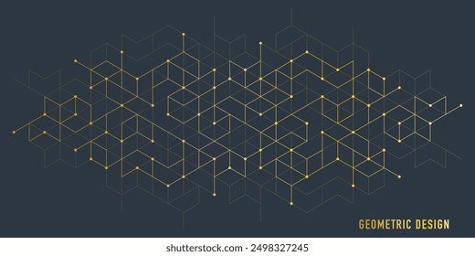 Abstract vector background with simple geometric figures and dots. Graphic design element and polygonal shape pattern.