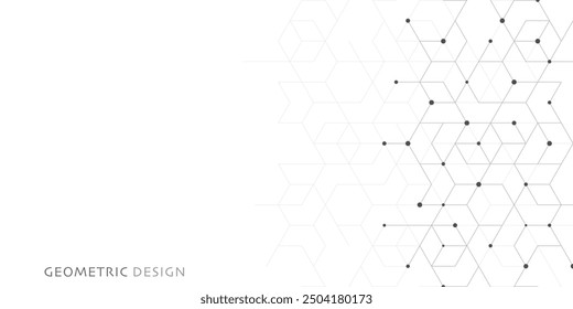 Abstract vector background with simple geometric figures and dots. Graphic design element and polygonal shape pattern.