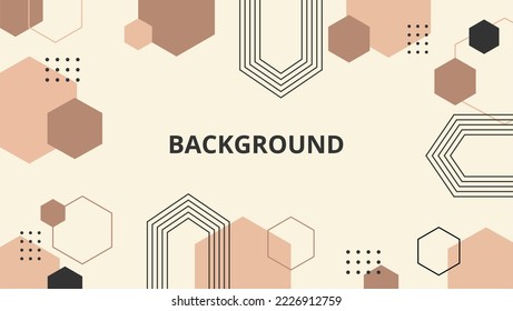 Abstract Vector Background. Simple background with pentagon shapes in pastel brown colors. Can be used for various designs such as business cards, templates, banners, posters and others