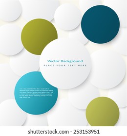 Abstract vector background with simple volume color circles 