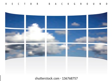 Abstract vector background of sky frames.