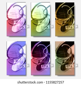 Abstract vector background for smartphone. A set of different colored backgrounds with contrast lines.