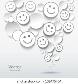 Abstract vector background with smiley and emoji.