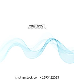 
Abstract vector background of smooth blue wave lines. Design element
