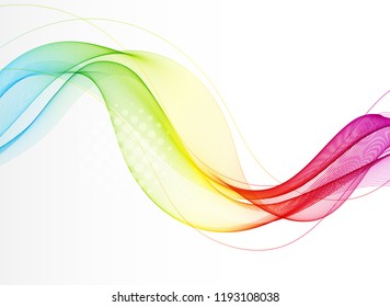 Abstract vector background with smooth color wave. Blue wavy lines