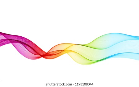 Abstract vector background with smooth color wave. Blue wavy lines