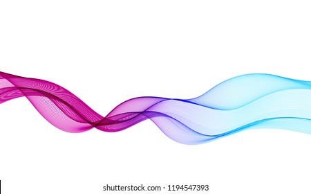 Abstract vector background with smooth color wave. Transparent wavy lines