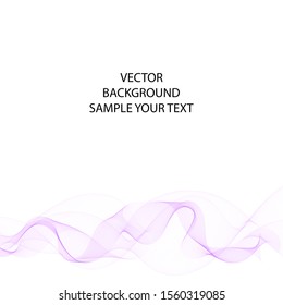 Abstract vector background with smooth color wave. Smoke wavy lines