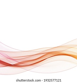 Resumen de fondo vectorial con onda de color suave. Líneas onduladas