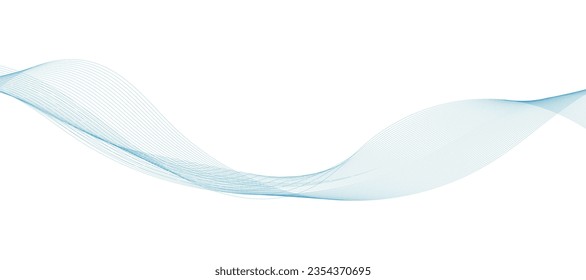 Abstract vector background with smooth color wave. Smoke wavy lines. Vector blue waves background