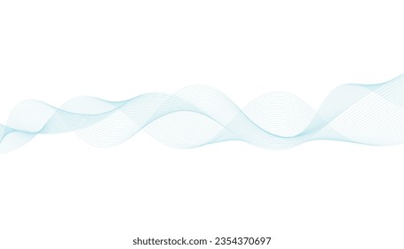 Abstract vector background with smooth color wave. Smoke wavy lines. Vector blue waves background