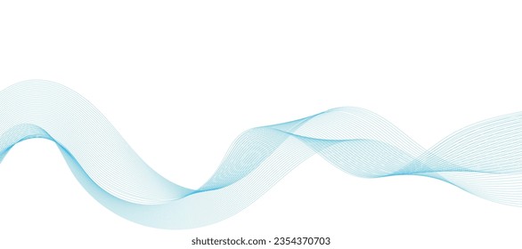 Abstract vector background with smooth color wave. Smoke wavy lines. Vector blue waves background