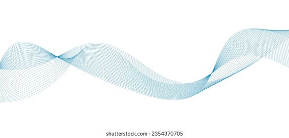 Abstract vector background with smooth color wave. Smoke wavy lines. Vector blue waves background