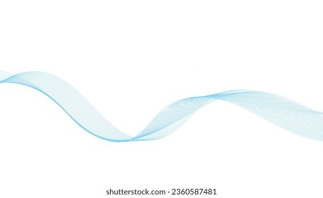 Abstract vector background with smooth color waves. Smoke wavy lines. Blue wave vector illustration. Design elements.