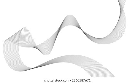 Abstract vector background with smooth color waves. Smoke wavy lines. Gray waves vector illustration. Design elements. Waves background.