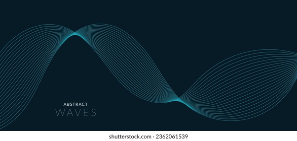 Abstract vector background with smooth color wave. Smoke wavy lines. Vector blue waves background