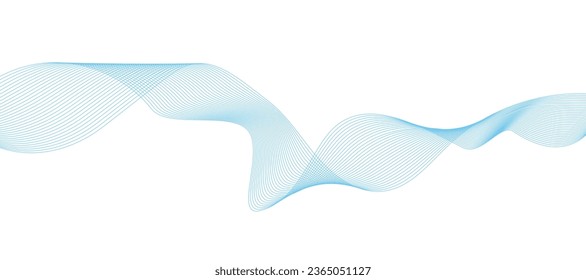 Resumen de fondo vectorial con onda de color suave. Líneas onduladas de humo. Fondo de ondas azul vectorial