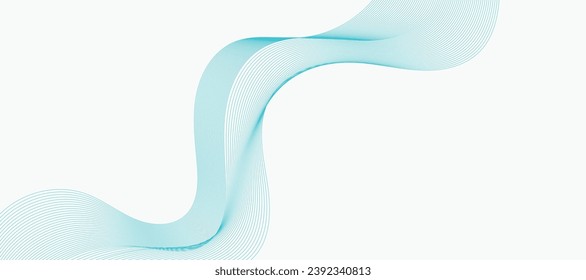 Abstract vector background with the smooth color wave. Smoke wavy lines. Vector blue waves background